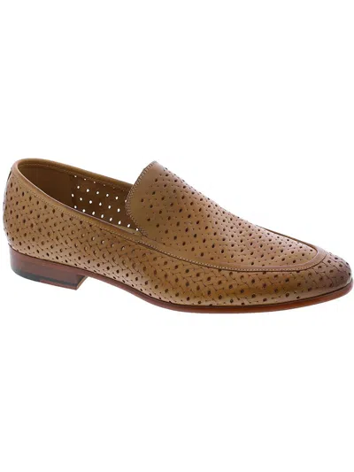 STACY ADAMS WINDEN MENS LEATHER CUT-OUT LOAFERS