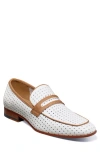 Stacy Adams Winstead Saddle Penny Loafer In White