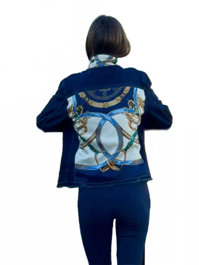 Stacy Bradley Dark Denim Jacket In Blue Stirrup In Multi