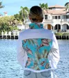 Stacy Bradley Tropical Shells Denim Jacket In White In White