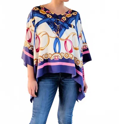 Stacy Bradley V-neck Tunic Top In Bit And Blues