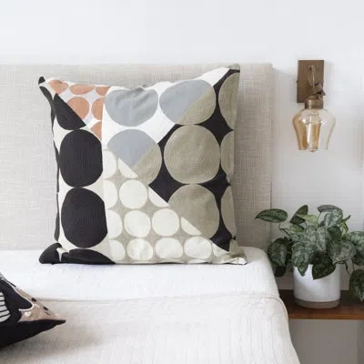 Stacy Garcia Home Cotton Throw Square Pillow In Pillow Cover Only - No Insert,black,beige