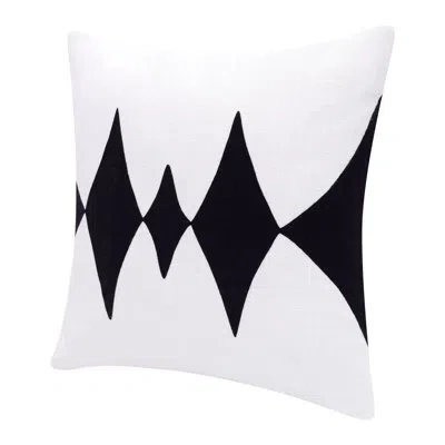 Stacy Garcia Home Diamond Pulse Handmade Decorative Throw Pillow In Black,white,polyester