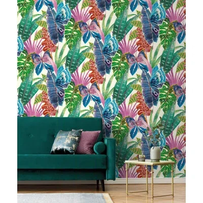 Stacy Garcia Home Mariposa 18' L X 20.5" W Peel And Stick Wallpaper Roll In White