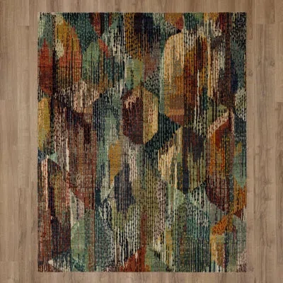 Stacy Garcia Home Rectangle Depiction By Stacy Garcia Wool Area Rug In Blue;red;gold;orange;gray;cream