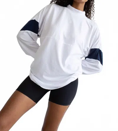 Stade Sport Warm-up Shirt In White/navy In Multi