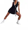 Stade Sport Wrap Dress In Black In Multi