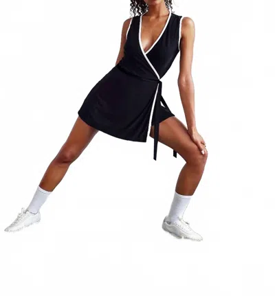 Stade Sport Wrap Dress In Black In Multi