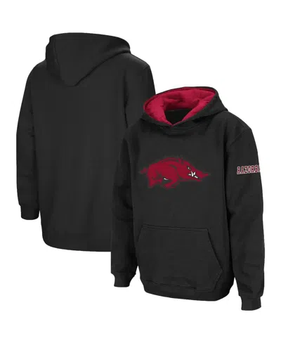 Stadium Athletic Kids' Big Boys  Black Arkansas Razorbacks Big Logo Pullover Hoodie