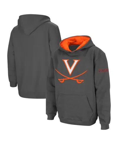 Stadium Athletic Kids' Big Boys Charcoal Virginia Cavaliers Big Logo Pullover Hoodie