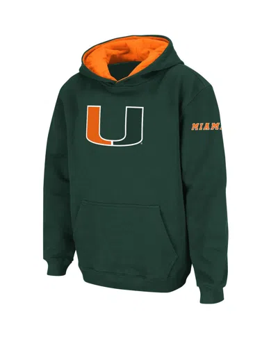 Stadium Athletic Kids' Big Boys  Green Miami Hurricanes Big Logo Pullover Hoodie
