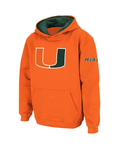 Stadium Athletic Kids' Big Boys  Orange Miami Hurricanes Big Logo Pullover Hoodie