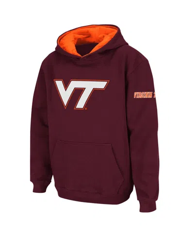 Stadium Athletic Kids' Big Boys Virginia Tech Hokies Big Logo Pullover Hoodie In Maroon