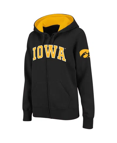 Stadium Athletic Women's  Black Iowa Hawkeyes Arched Name Full-zip Hoodie