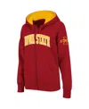 Stadium Athletic Women's  Cardinal Iowa State Cyclones Arched Name Full-zip Hoodie In Cardinal