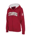 Stadium Athletic Women's  Crimson Alabama Crimson Tide Arched Name Full-zip Hoodie In Cardinal