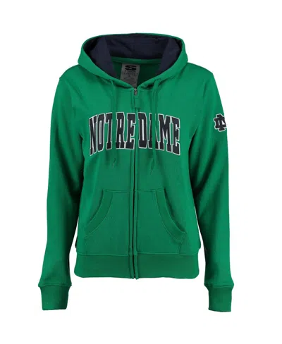 Stadium Athletic Women's  Kelly Green Notre Dame Fighting Irish Arched Name Full-zip Hoodie