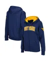 Stadium Athletic Women's  Navy West Virginia Mountaineers Arched Name Full-zip Hoodie In Navy