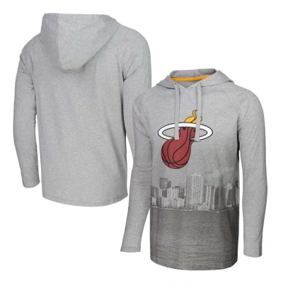 Stadium Essentials Heather Gray Miami Heat Atrium Raglan Long Sleeve Hoodie T-shirt