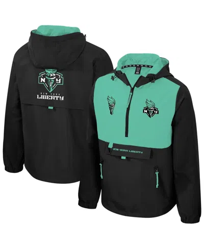 Stadium Essentials Men's And Women's Black/mint New York Liberty Legends Challenger Quarter-zip Jacket
