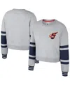 Stadium Essentials Men's And Women's Heather Gray Indiana Fever Cropped Pullover Sweatshirt In Multi