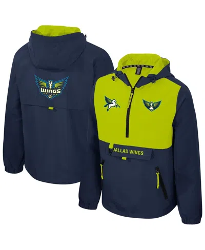 Stadium Essentials Men's And Women's Navy/green Dallas Wings Legends Challenger Quarter-zip Jacket In Blue