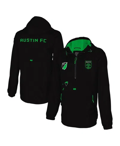 Stadium Essentials Men's Black Austin Fc Compete Quarter-zip Hoodie Jacket
