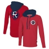 STADIUM ESSENTIALS STADIUM ESSENTIALS RED NEW ENGLAND REVOLUTION TRADITION RAGLAN HOODIE LONG SLEEVE T-SHIRT