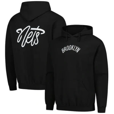 Stadium Essentials Unisex   Black Brooklyn Nets Origins Script Hooded Sweatshirt