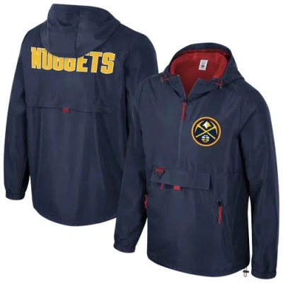 Stadium Essentials Unisex  Navy Denver Nuggets Compete Quarter-zip Windbreaker Jacket In Black