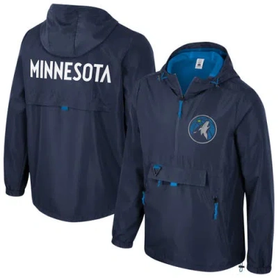 Stadium Essentials Unisex  Navy Minnesota Timberwolves Compete Quarter-zip Hoodie Jacket In Blue