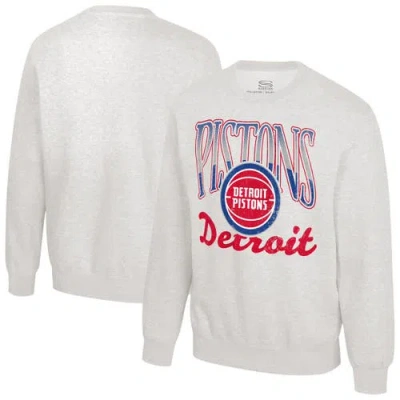 Stadium Essentials Unisex  Oatmeal Detroit Pistons Sky High Fleece Sweatshirt In White