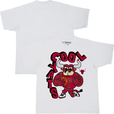 Stadium Essentials White Chicago Bulls Nba X Staycool Mascot Oversized T-shirt