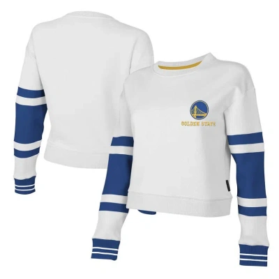 Stadium Essentials White Golden State Warriors Scrimmage Cropped Pullover Sweatshirt