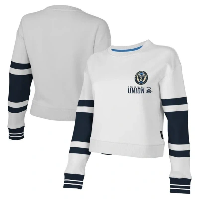 Stadium Essentials White Philadelphia Union Scrimmage Cropped Pullover Sweatshirt
