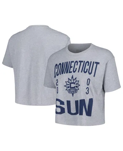 Stadium Essentials Women's Heather Gray Connecticut Sun City Year Cropped T-shirt