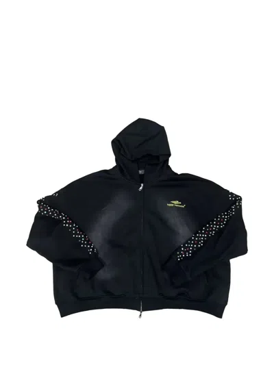 Stadium Goods Crystal-embellished Zip-up Hoodie In Black