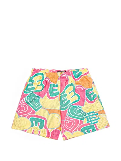 Stadium Goods Heart-print Mesh Shorts In Multi