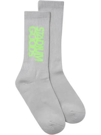 Stadium Goods Crew Length Socks In Grey