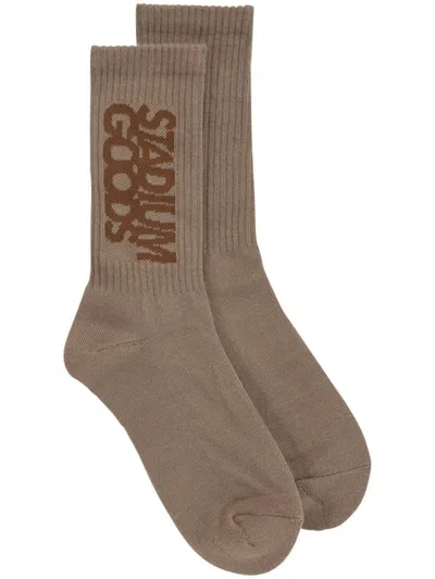 Stadium Goods Logo-embroidered Socks In Brown