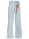 STAFF STAFF ZOE COTTON JEANS WITH SCARF AND FRAYED HEM