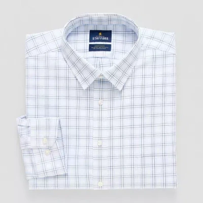 Stafford Advanced Performance Sweat Repel Mens Classic Fit Long Sleeve Dress Shirt In White