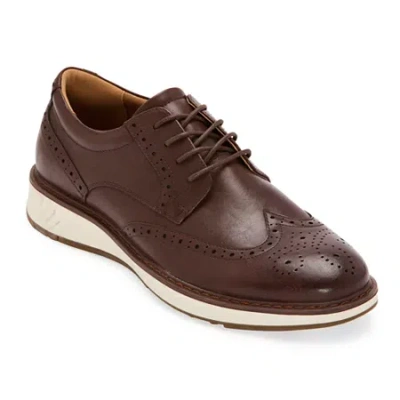 Stafford Arthur Mens Wing Closed Toe Oxford Shoes In Brown