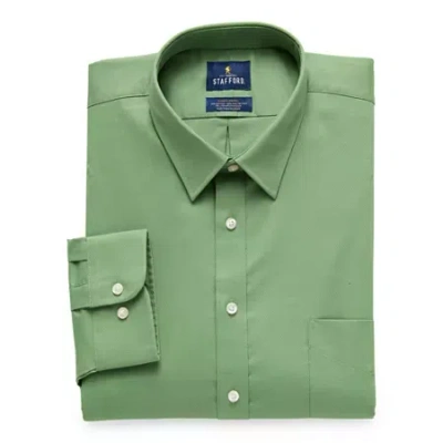 Stafford Big And Tall Advanced Performance Sweat Repel Mens Long Sleeve Dress Shirt In Green