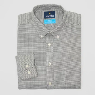 Stafford Big And Tall Coolmax All Season Oxford Mens Regular Fit Stretch Fabric Wrinkle Free Long Sleeve Dres In Gray