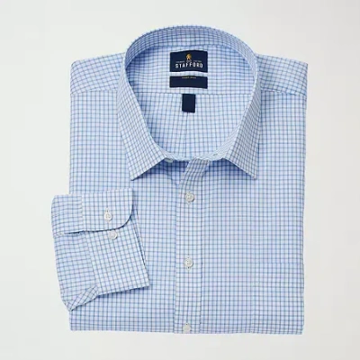 Stafford Big And Tall Smart Tech Mens Regular Fit Stretch Fabric Wrinkle Free Long Sleeve Dress Shirt In Animal Print