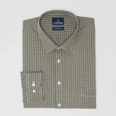 Stafford Big And Tall Smart Tech Mens Regular Fit Stretch Fabric Wrinkle Free Long Sleeve Dress Shirt In Green