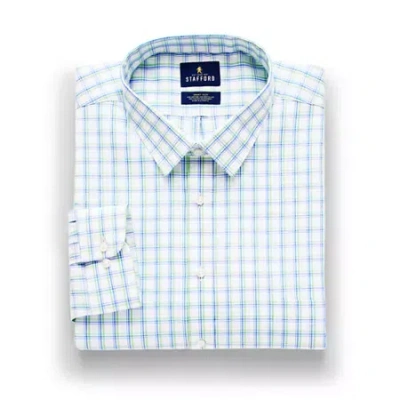 Stafford Big And Tall Smart Tech Mens Regular Fit Stretch Fabric Wrinkle Free Long Sleeve Dress Shirt In Blue