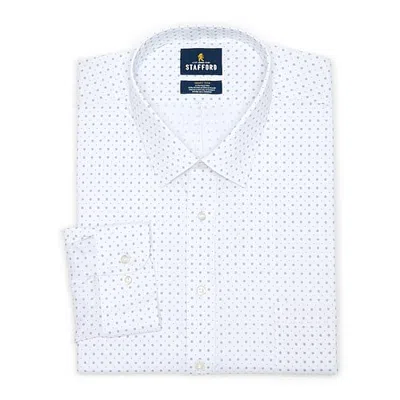 Stafford Big And Tall Smart Tech Mens Regular Fit Stretch Fabric Wrinkle Free Long Sleeve Dress Shirt In White