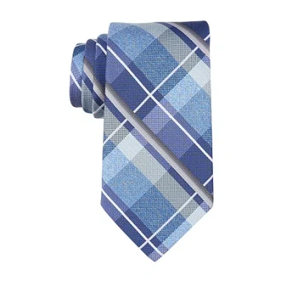 Stafford Cash Plaid Tie In Blue